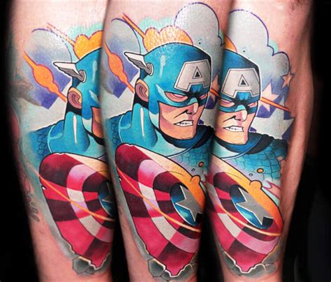 70 Tatuajes del Capitán América (Escudo, personajes。